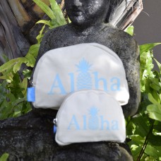 Canvas Pouches Aloha Baby Blue Canvas Pouches Aloha Baby Blue